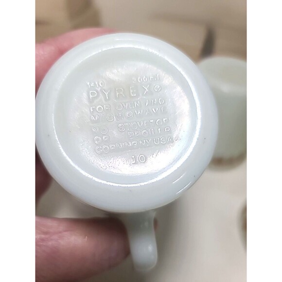 Vintage Set Of 10 Corelle/Pyrex Butterfly Gold Coffee Cups / Creamer & Sugar - Picture 5 of 6